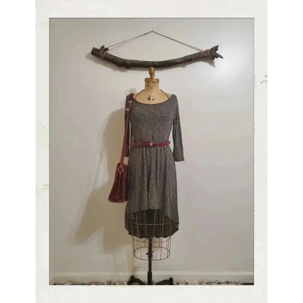 ✨BOGO FREE✨  F21 | Gray Brown High Low Brown Flowy Medium Dress